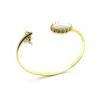 Mariana Bracelet Exquisite Bangle with Oval Riverstone Mineral My Treasures Coll.