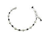 Bracelet By Mariana Woman Beaded Heart Shape Silver Plated and Oval Jet Black Swarovski Crystals - Image 2