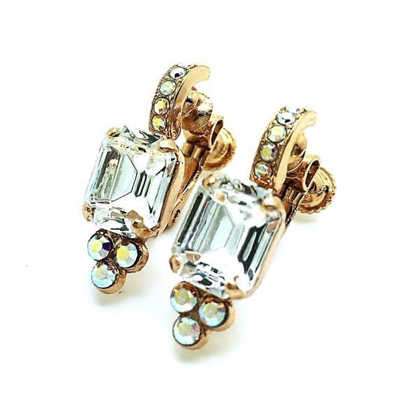 Mariana Earrings Brilliant Square Shape Clear & AB Swarovski Crystals On A Clear Day Africa Coll.