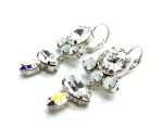 Earrings By Mariana Woman Chandelier Clear and White Opal Swarovski Crystals