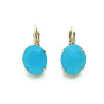 Earrings By Mariana Woman Gorgeous Round Aqua Matt Swarovski Crystals - Image 2