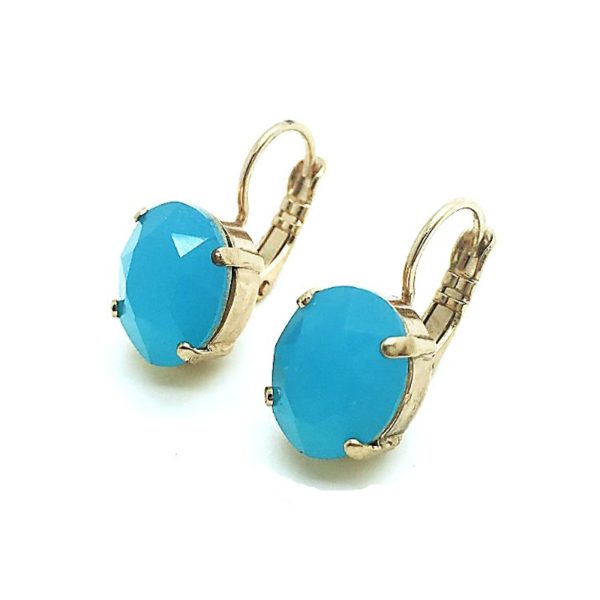 Earrings By Mariana Woman Gorgeous Round Aqua Matt Swarovski Crystals