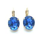 Earrings By Mariana Woman Adorable Oval Shape Sapphire Swarovski Crystals - Image 2