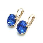 Earrings By Mariana Woman Adorable Oval Shape Sapphire Swarovski Crystals