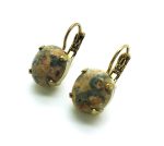 Earrings By Mariana Woman Precious Round Leopard Ckine Agate Mineral - Image 3