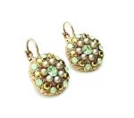 Mariana Earrings Timeless Round Floral Beaded Pale Green, Pearl. Dorado & Chrysolite Opal Crystal Swarovski Iris East Meets West Coll. - Image 3