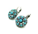 Earrings By Mariana Woman Glittering Turquoise and Aquamarine Swarovski Crystals - Image 3