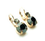 Mariana Earrings Gorgeous Round Black Diamond & Hematite Swarovski Crystals My Treasures Coll. - Image 3