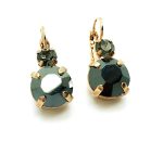 Mariana Earrings Gorgeous Round Black Diamond & Hematite Swarovski Crystals My Treasures Coll.