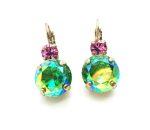 Mariana Earrings Perfect Round Shape Chrysolite & Rose Swarovski Crystals My Treasures Coll. - Image 3