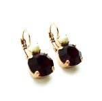 Earrings By Mariana Woman Timeless Pearl Mineral and Siam Swarovski Crystals - Image 2