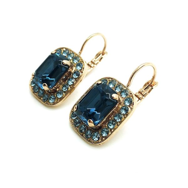 Earrings By Mariana Woman Exquisite Beaded Montana Blue Swarovski Crystals