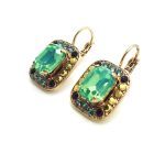 Earrings By Mariana Woman Glamorous Peridot and Dorado Swarovski Crystals