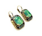 Earrings By Mariana Woman Glamorous Peridot and Dorado Swarovski Crystals - Image 3