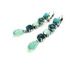 Earrings By Mariana Woman Drop Blue Quartz and Opal Swarovski Crystals