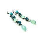Earrings By Mariana Woman Drop Blue Quartz and Opal Swarovski Crystals - Image 3