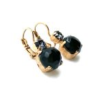 Mariana Earrings Elegant Round Faceted Onyx Mineral & Black Diamond Austrian Crystal My Treasures Coll. - Image 3