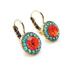 Earrings By Mariana Woman Sassy Light Turquoise and Hyacinth Swarovski Crystals - Image 3