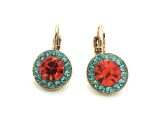 Earrings By Mariana Woman Sassy Light Turquoise and Hyacinth Swarovski Crystals - Image 2
