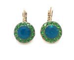 Earrings By Mariana Woman Beautiful Green and Blue Opal Swarovski Crystals -RG