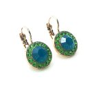 Earrings By Mariana Woman Beautiful Green and Blue Opal Swarovski Crystals -RG - Image 3