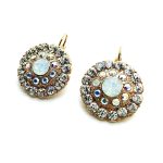 Earrings By Mariana On A Clear Day Africa Coll. Elegant Round Clear, AB & White Opal Austrian Crystals
