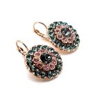 Earrings By Mariana Woman Floral Silver Night and Pink Swarovski Crystals - Image 3