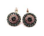 Earrings By Mariana Woman Floral Silver Night and Pink Swarovski Crystals - Image 2