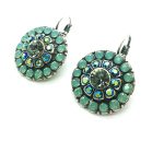 Earrings By Mariana Woman Beautiful Round Floral Opal and Sapphire Swarovski Crystals