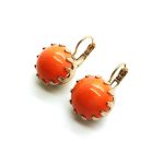 Mariana Earrings Timeless Round Coral Swarovski Crystal St. Barths Caribbean Life Coll. - Image 2