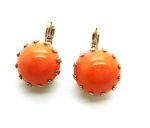Mariana Earrings Timeless Round Coral Swarovski Crystal St. Barths Caribbean Life Coll.