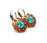 Earrings By Mariana Woman Dainty Flower Hyacinth and Aquamarine Swarovski Crystals - Image 3