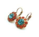 Earrings By Mariana Woman Dainty Flower Hyacinth and Aquamarine Swarovski Crystals - Image 2