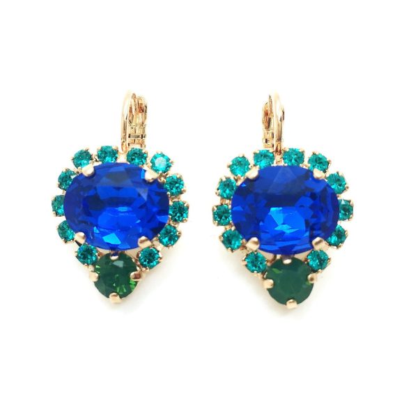 Mariana Earrings Exude Elegance Sapphire, Blue Zircon & Emerald Austrian Crystals Julia Icons Coll.