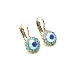 Mariana Earrings Glitzy Flower Shape Air Blue Opal & AB Austrian Crystal Perwinkle Songbook Coll. - Image 3
