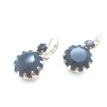 Earrings By Mariana Woman Beautiful Round Amethyst and Cyclamen Opal Swarovski Crystals - Image 2