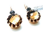 Earrings By Mariana My Treasures Coll. Elegant Round Faceted Smoked Topaz & Nightfall Austrian Crystals - Image 3