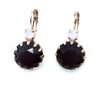 Mariana Earrings Charming Round Rose & Cyclamen Opal Swarovski Crystals My Treasures Coll.