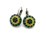 Earrings By Mariana Woman Glitzy Apple Green and Yellow Swarovski Crystals