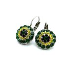 Earrings By Mariana Woman Glitzy Apple Green and Yellow Swarovski Crystals - Image 3