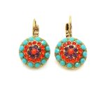 Earrings By Mariana Woman Beautiful Beaded Turquoise and Amethyst Swarovski Crystals