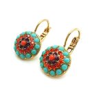 Earrings By Mariana Woman Beautiful Beaded Turquoise and Amethyst Swarovski Crystals - Image 2
