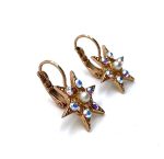 Earrings By Mariana Woman Glitzy Star Shape Pearl and AB Swarovski Crystals - Image 3