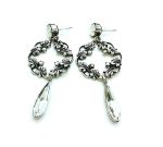 Mariana Earrings Finely Vine Leaves with White Opal & Clear Swarovski Crystals On A Clear Day Africa Coll.
