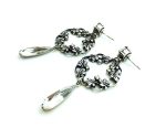 Mariana Earrings Finely Vine Leaves with White Opal & Clear Swarovski Crystals On A Clear Day Africa Coll. - Image 3