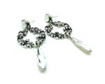 Mariana Earrings Finely Vine Leaves with White Opal & Clear Swarovski Crystals On A Clear Day Africa Coll. - Image 2