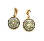 Earrings By Mariana Woman Gorgeous Beaded Pearl and Champagne Swarovski Crystals - Image 2