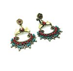 Mariana Earrings Irresistible Chandelier Turquoise, Chrysolite Opal, Siam & Bright Red Swarovski Crystals Moondrops Gypsy Soul Coll. - Image 3