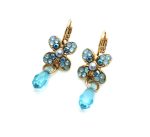 Earrings By Mariana Woman Gorgeous Flower Pale Blue and Aqua Swarovski Crystals - Image 2