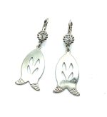Mariana Earrings Sassy Fish Shape & Floral Beaded Clear Crystal Swarovski On A Clear Day Africa Coll. - Image 2